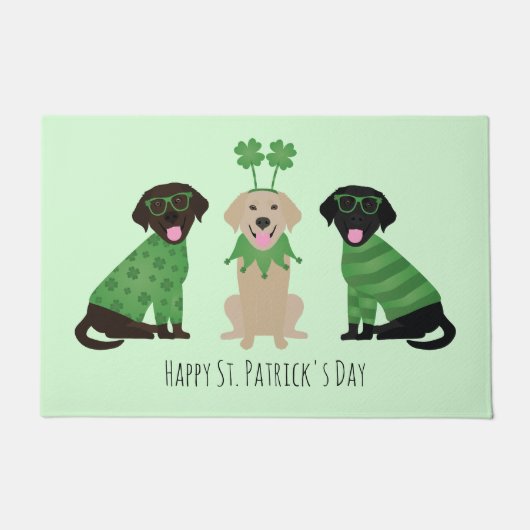 Happy St Patricks Day Labrador Retriever Honden Deurmat (Voorkant)