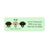 Happy St Patricks Day Labrador Retriever Honden Etiket (Voorkant)