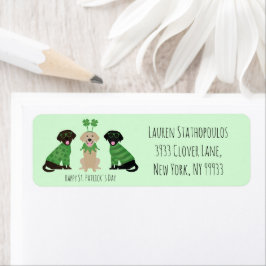 Happy St Patricks Day Labrador Retriever Honden Etiket