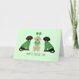 Happy St Patricks Day Labrador Retriever Honden Feestdagen Kaart