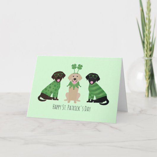 Happy St Patricks Day Labrador Retriever Honden Feestdagen Kaart (Voorkant)