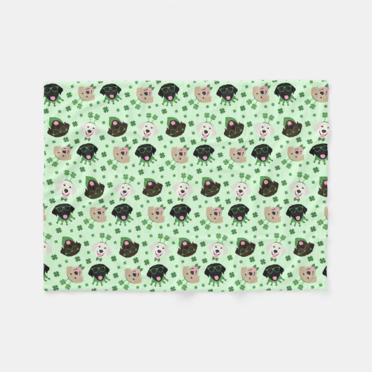 Happy St Patricks Day Labrador Retriever Honden Fleece Deken (Voorkant (Horizontaal))