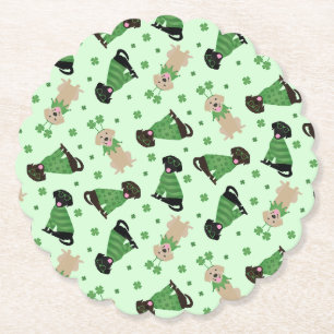 Happy St Patricks Day Labrador Retriever Honden Kartonnen Onderzetters