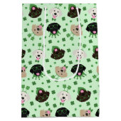 Happy St Patricks Day Labrador Retriever Honden Medium Cadeauzakje (Achterkant)