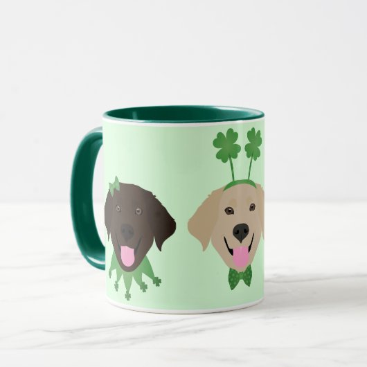 Happy St Patricks Day Labrador Retriever Honden Mok (Voorkant links)