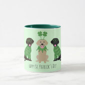 Happy St Patricks Day Labrador Retriever Honden Mok (Midden)