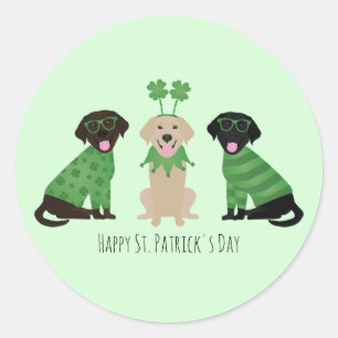 Happy St Patricks Day Labrador Retriever Honden Ronde Sticker