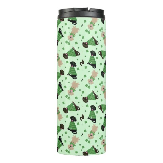 Happy St Patricks Day Labrador Retriever Honden Thermosbeker (Achterkant)