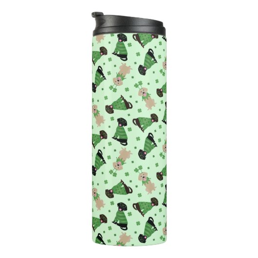 Happy St Patricks Day Labrador Retriever Honden Thermosbeker (Geroteerd rechts)