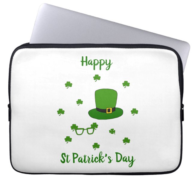 Happy St Patrick's Day Laptop Sleeve (Voorkant)