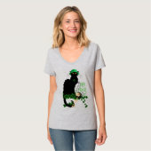 Happy St Patrick's Day Le Chat Noir T-shirt (Voorkant volledig)
