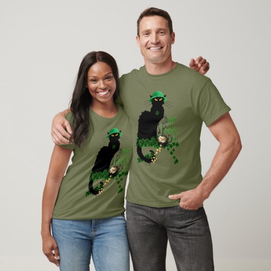 Happy St Patrick's Day Le Chat Noir T-shirt (Unisex)