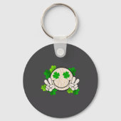 Happy St Patrick's Day Leopard Smile Face Irish Sh Sleutelhanger (Voorkant)