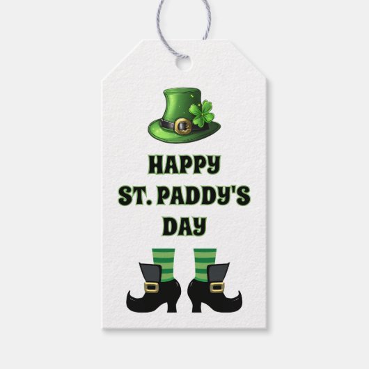 Happy St. Patrick's Day Leprechaun Cadeaulabel (Voorkant)