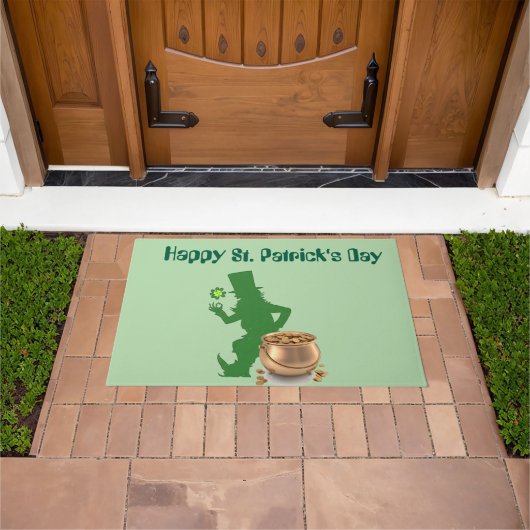 HAPPY ST. PATRICK'S DAY LEPRECHAUN  DEURMAT (Buiten)