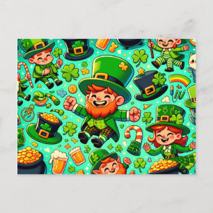 Happy St. Patrick's Day Leprechaun Feestdagenkaart