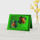 Happy St Patrick's Day Leprechaun Foto toevoegen H Kaart (Gele Bloem)