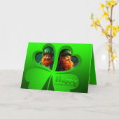 Happy St Patrick's Day Leprechaun Foto toevoegen H Kaart (Gele Bloem)