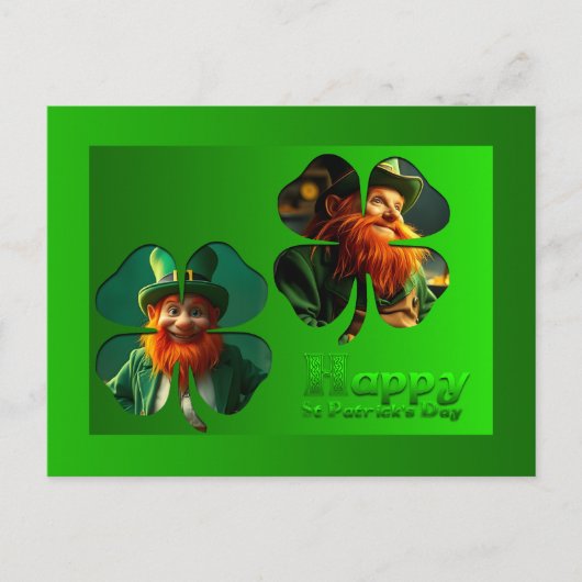 Happy St Patrick's Day Leprechaun Foto toevoegen P Feestdagenkaart (Voorkant)
