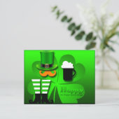 Happy St Patrick's Day Leprechaun Foto toevoegen P Feestdagenkaart (Staand voorkant)