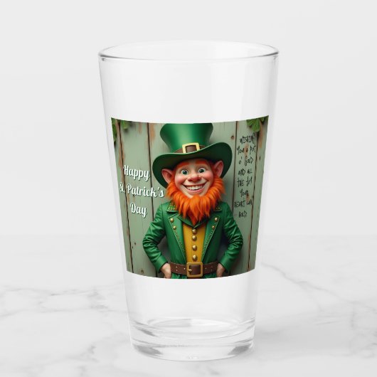 Happy St. Patrick's Day Leprechaun Glas (Voorkant)