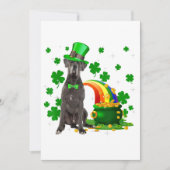 Happy St Patricks Day Leprechaun Great Dane Dog Aankondiging (Voorkant)