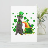 Happy St Patricks Day Leprechaun Great Dane Dog Aankondiging (Staand voorkant)