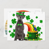 Happy St Patricks Day Leprechaun Great Dane Dog Aankondigingskaart (Voorkant / Achterkant)