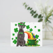 Happy St Patricks Day Leprechaun Great Dane Dog Aankondigingskaart (Staand voorkant)