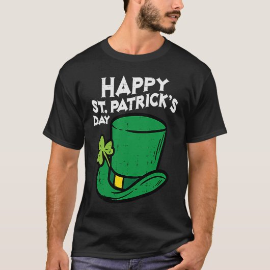 Happy St Patricks Day Leprechaun Hat Irish Men Wom T-shirt (Voorkant)