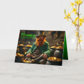 Happy St Patrick's Day Leprechaun HGC03 Kaart (Gele Bloem)