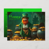 Happy St Patrick's Day Leprechaun HPostC01 Feestdagenkaart (Voorkant / Achterkant)