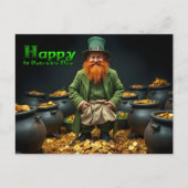 Happy St Patrick's Day Leprechaun HPostC02 Feestdagenkaart (Voorkant)