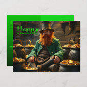 Happy St Patrick's Day Leprechaun HPostC03 Feestdagenkaart (Voorkant / Achterkant)