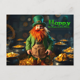 Happy St Patrick's Day Leprechaun HPostC04 Holiday Feestdagenkaart
