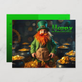 Happy St Patrick's Day Leprechaun HPostC04 Holiday Feestdagenkaart (Voorkant / Achterkant)