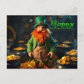 Happy St Patrick's Day Leprechaun HPostC04 Holiday Feestdagenkaart (Voorkant)