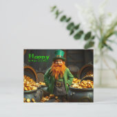 Happy St Patrick's Day Leprechaun HPostC06 Feestdagenkaart (Staand voorkant)