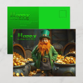 Happy St Patrick's Day Leprechaun HPostC06 Feestdagenkaart (Voorkant / Achterkant)