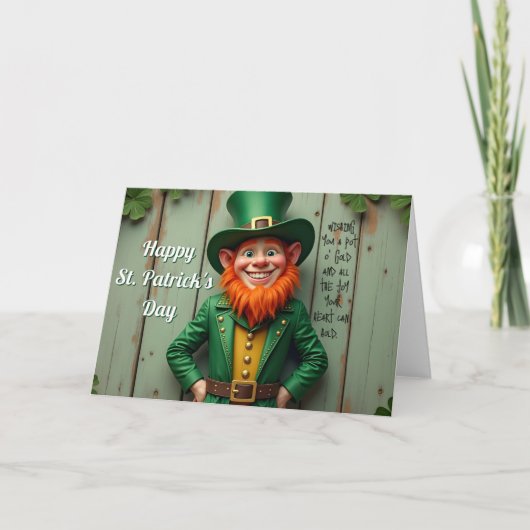 Happy St. Patrick's Day Leprechaun Kaart (Voorkant)