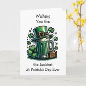 Happy St Patrick's Day Leprechaun Kaart (Gele Bloem)