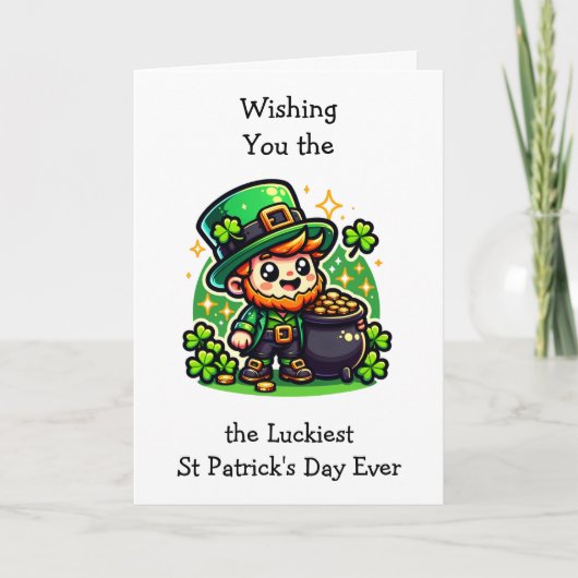 Happy St Patrick's Day Leprechaun Kaart (Voorkant)