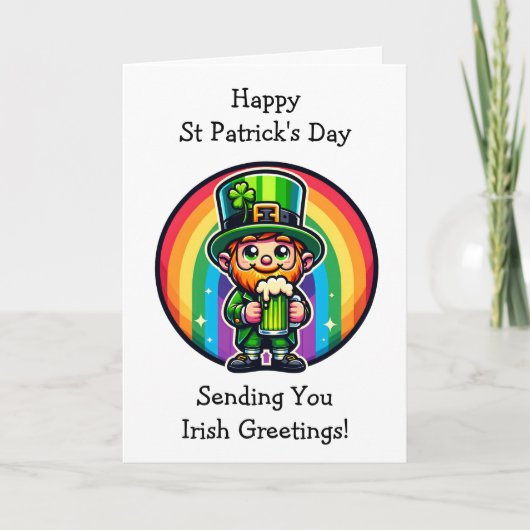 Happy St Patrick's Day Leprechaun Kaart (Voorkant)