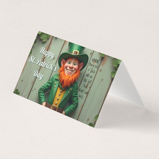 Happy St. Patrick's Day Leprechaun Kaart (Voorkant)
