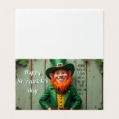 Happy St. Patrick's Day Leprechaun Kaart (Buitenkant ongevouwen)