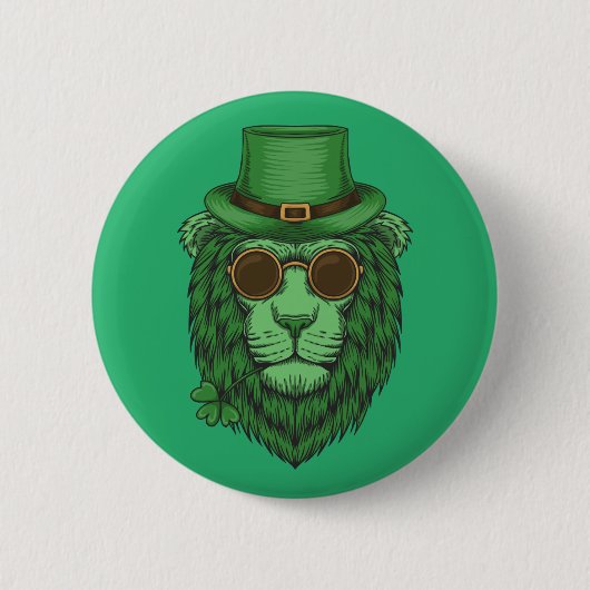 Happy St. Patrick's Day | Leprechaun Lion Ronde Button 5,7 Cm (Voorkant)