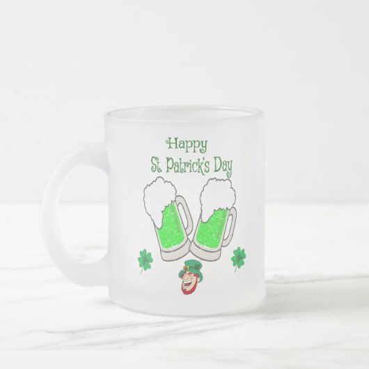 Happy St. Patrick's Day Leprechaun Matglas Koffiemok (Links)