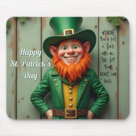 Happy St. Patrick's Day Leprechaun Muismat (Voorkant)