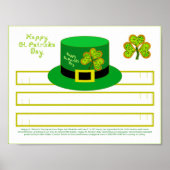 Happy St. Patrick's Day Leprechaun Paper Pet Print (Voorkant)