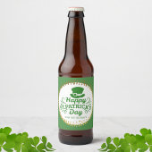 Happy St Patricks Day Leprechaun Pet Aangepaste te Bier Etiket